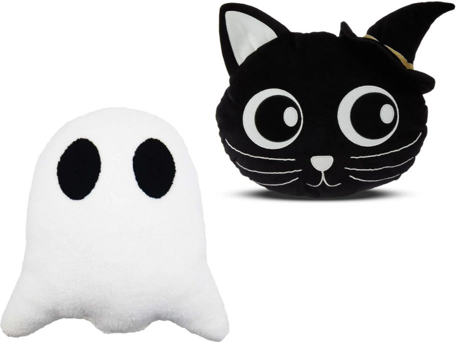 Stock images of Way to Celebrate Ghost and Black Cat Throw Pillows