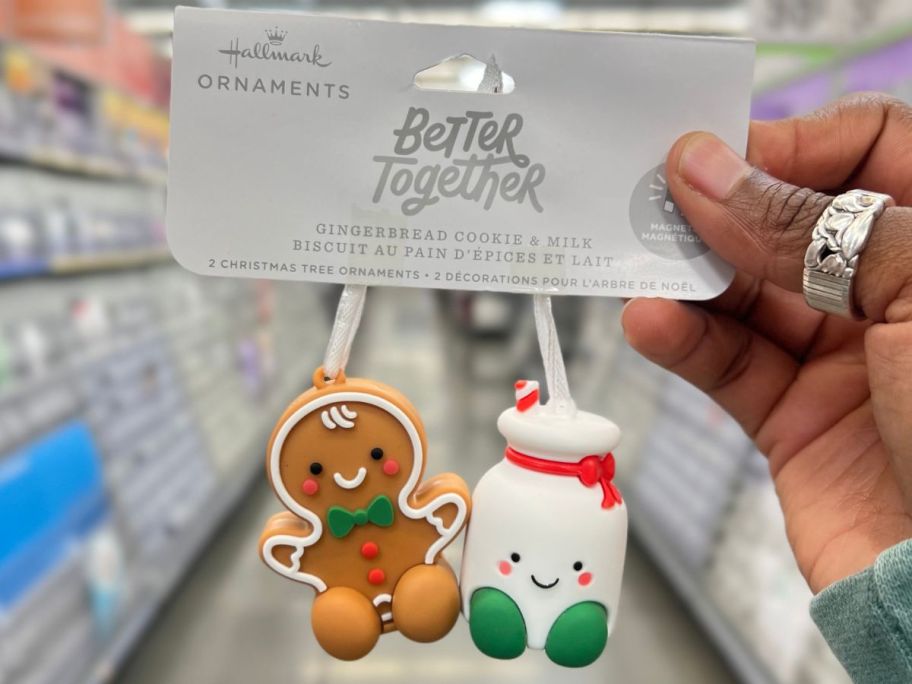 Hallmark Better Together Magnetic Ornaments - Gingerbread Man Cookie and Milk