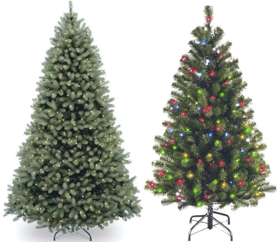 two christmas tree stock images 