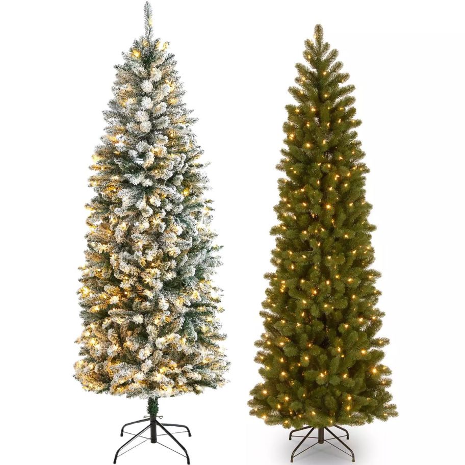 two christmas tree stock images 