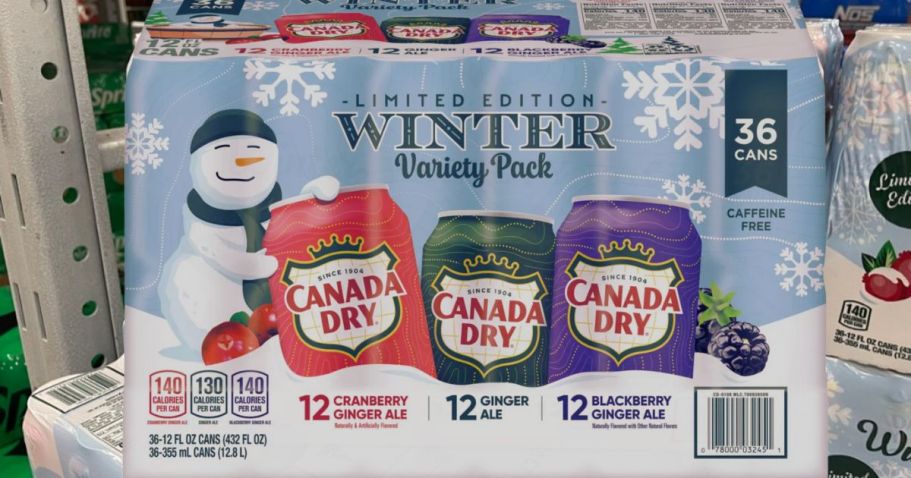 Canada Dry Ginger Ale Winter 36-Count Variety Pack Just $16.68 at Sam’s Club