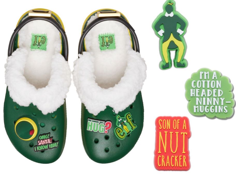 Elf crocs with jibbitz charms