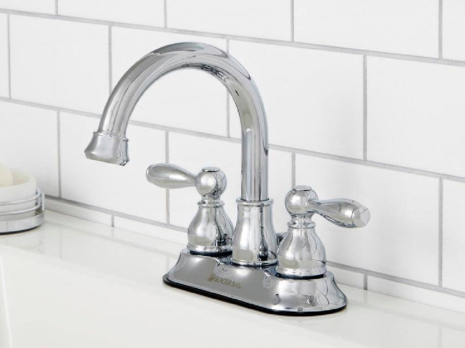 Glacier Bay Mandouri 4 Centerset 2-Handle High-Arc Bathroom Faucet in Polished Chrome