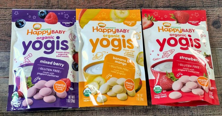 Happy Baby Organics Yogis Freeze Dried happy baby Yogurt Snacks 3 Pack 