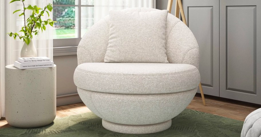 Hillsdale Boulder Upholstered Swivel Storage Chair