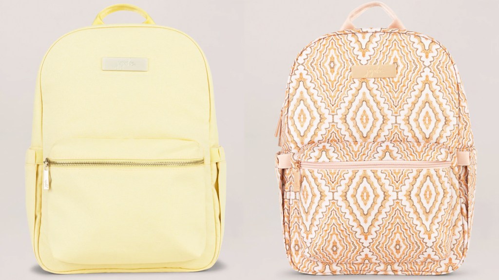 yellow and orange backpacks