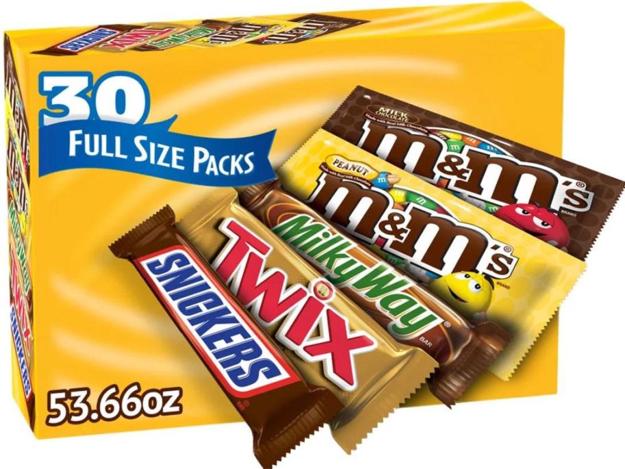 M&M's, Skittles and More Candy Bars Variety Pack Full Size 30-count