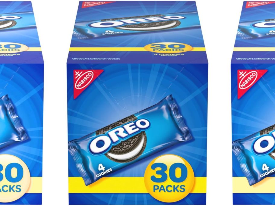 OREO Cookies Snack Pack 30-Count Box stock image