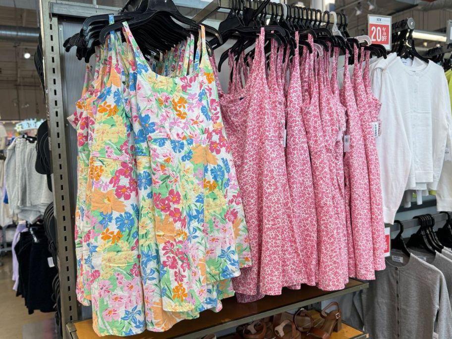 Old Navy Women's Mini Dresses hanging up at the Old Navy Store