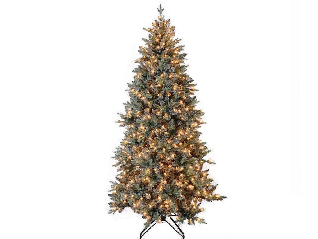 Santa's Workshop Pre-Lit 7.5' Blue Spruce Christmas Tree