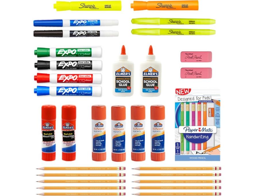 School Supplies 48-Piece Variety Pack stock image