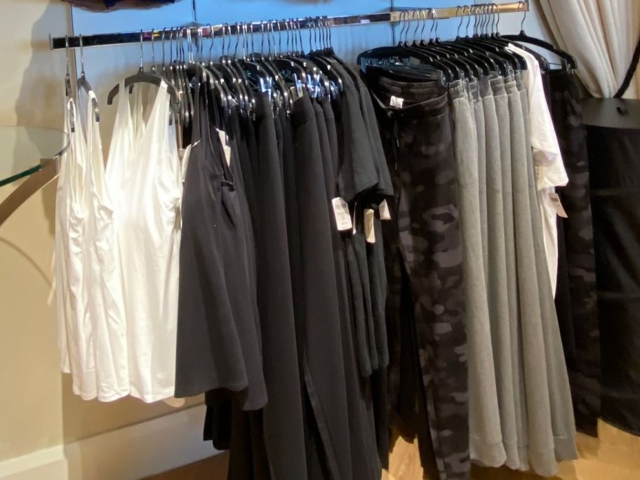 A rack of Soma loungewear