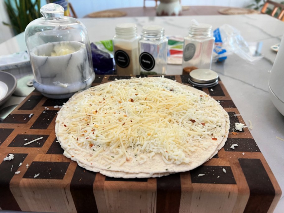 double decker garlic bread tortilla