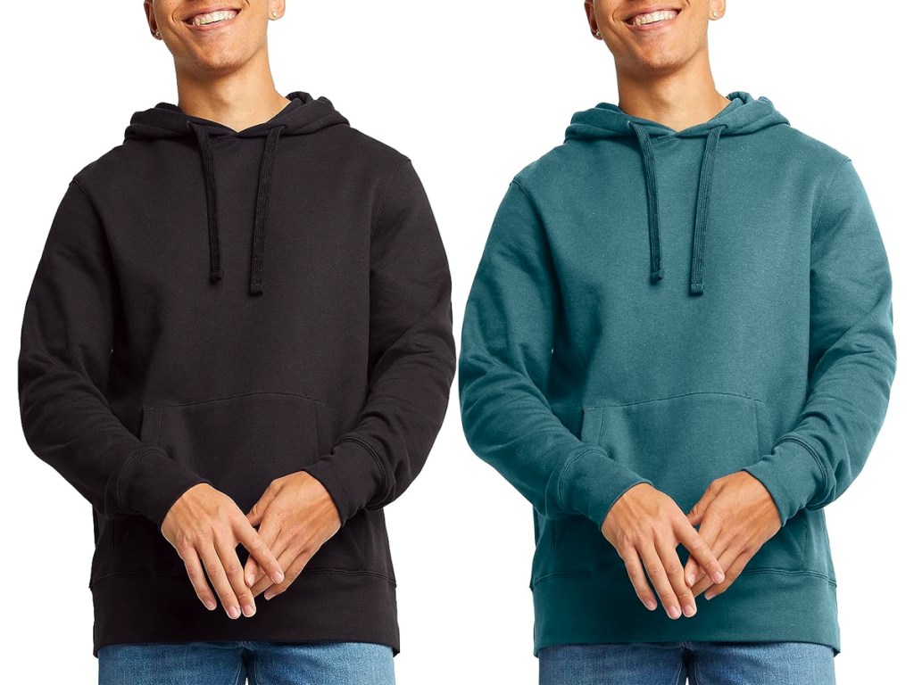 teens wearing black and green hoodies