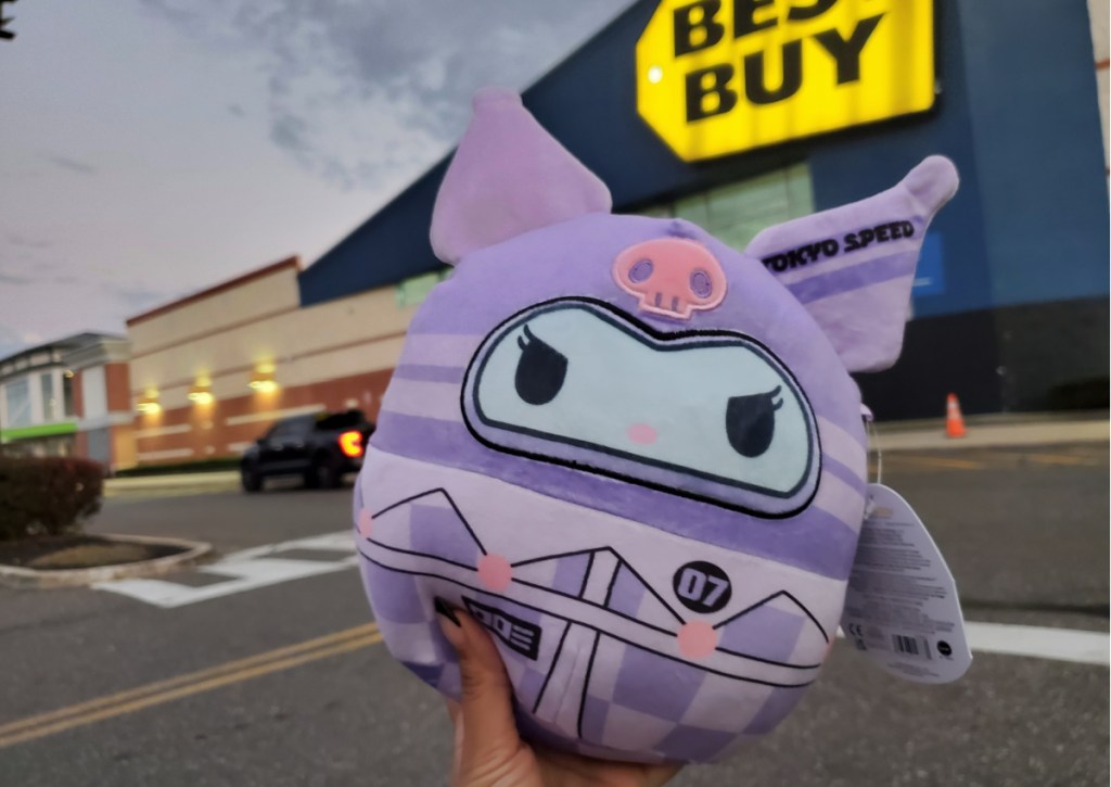 dquishmallow in front of best buy