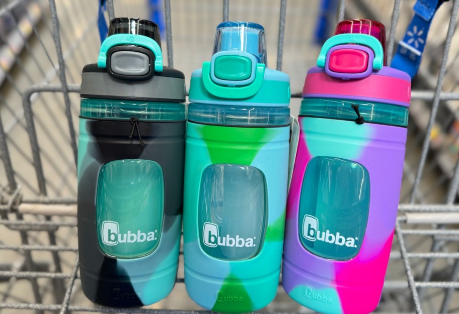 three bubba tumblers in Walmart cart