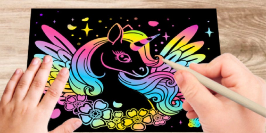 Rainbow Scratch Art Set Only $4.99 on Amazon | Great for Traveling & Rainy Days!