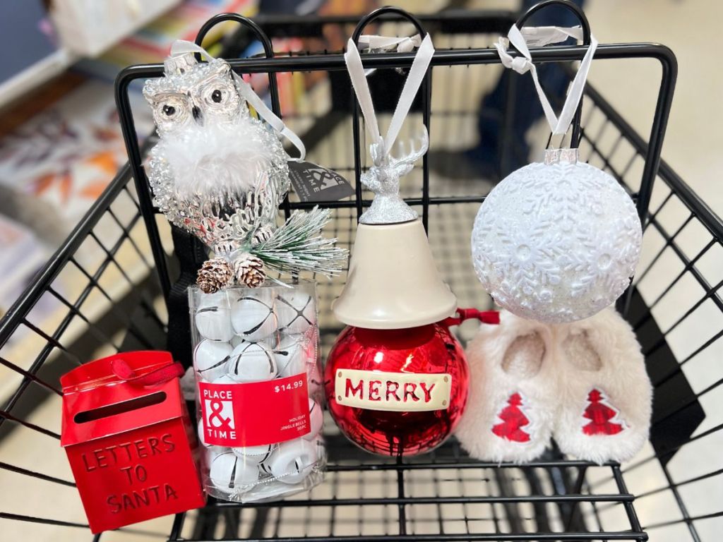 Christmas Ornaments in Joann's shopping cart