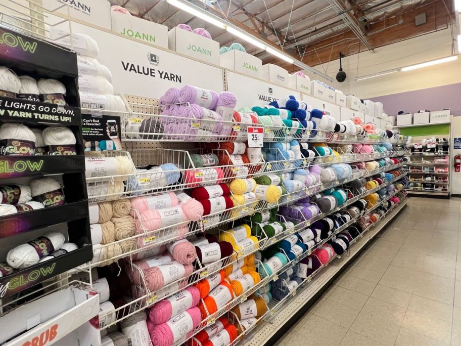 Yarn aisle at Joann's