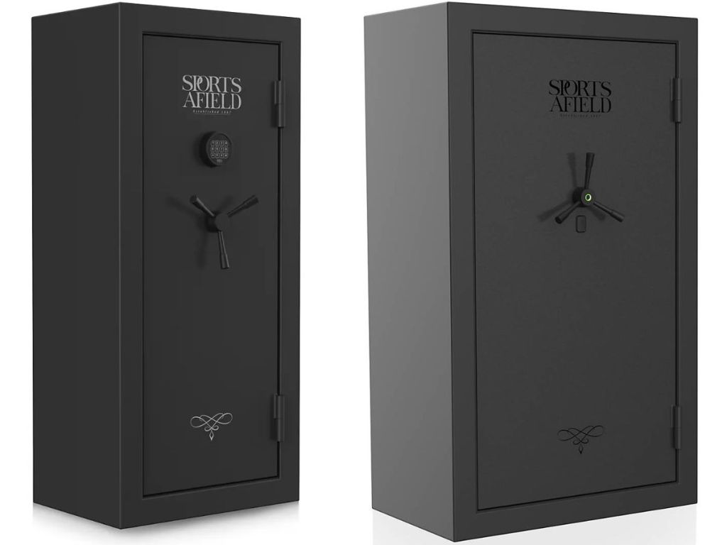 Sports Afield 30-Gun Safe with Elock and Sports Afield 42 Gun Safe with BIO Hub Locking System