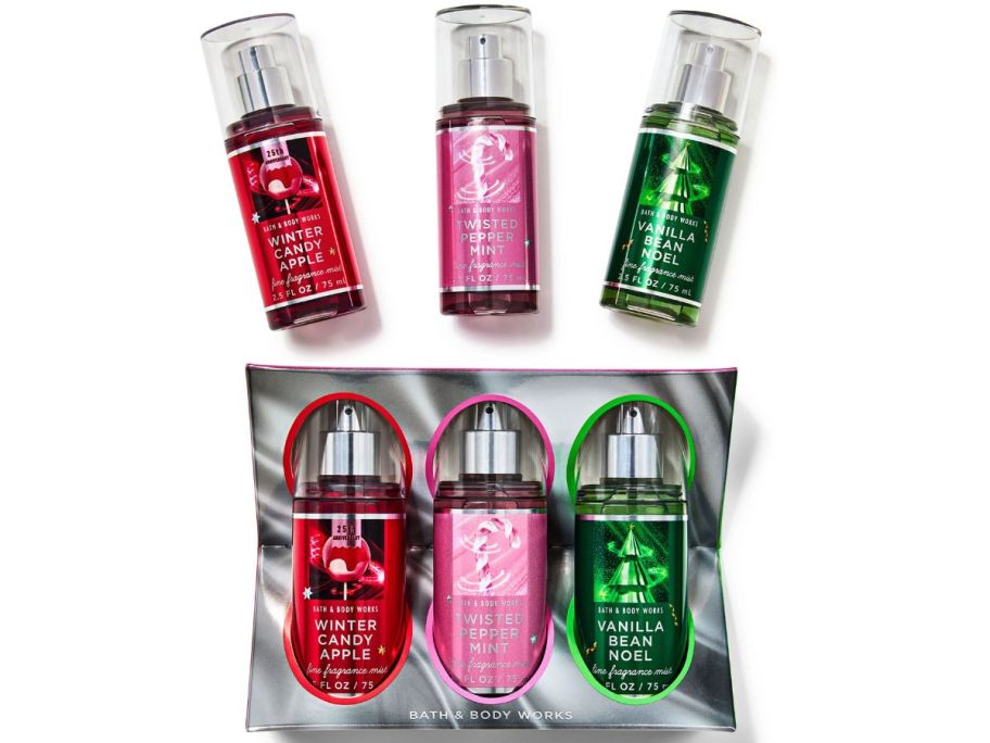 Bath & Body Works Mini Holiday Faces Fragrance Mist trio