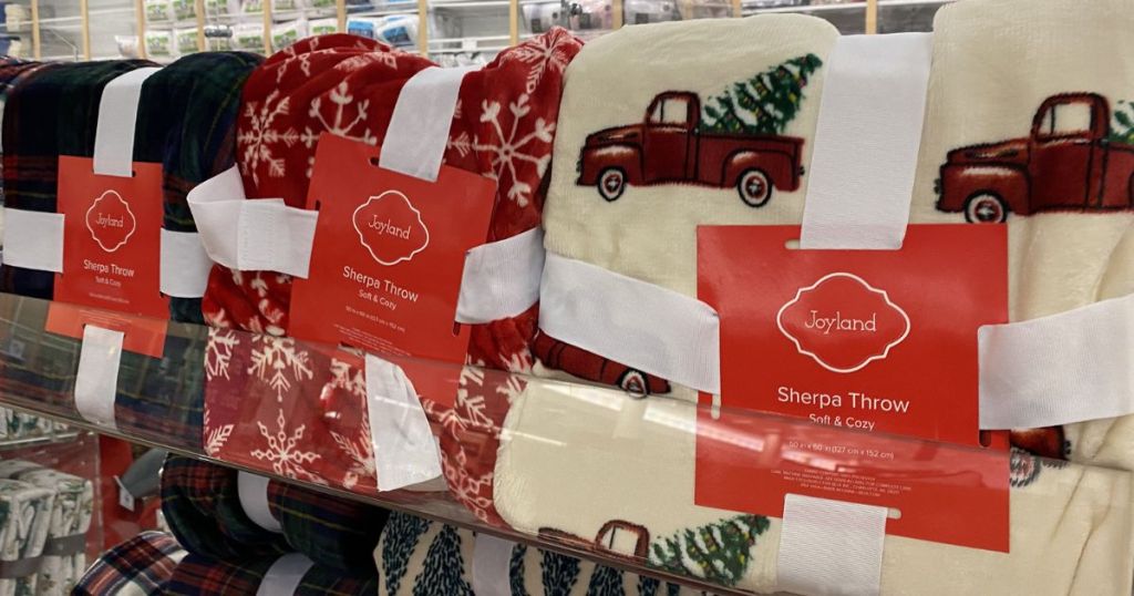 Joyland holiday sherpa throws