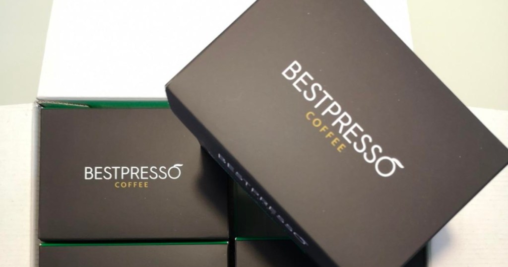 Bestpresso Coffee Pods Brazil Dark Roast box