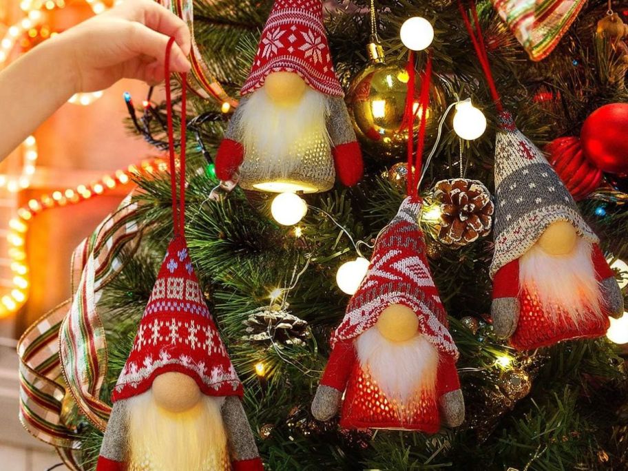 Christmas Gnome Ornaments 4-Pack