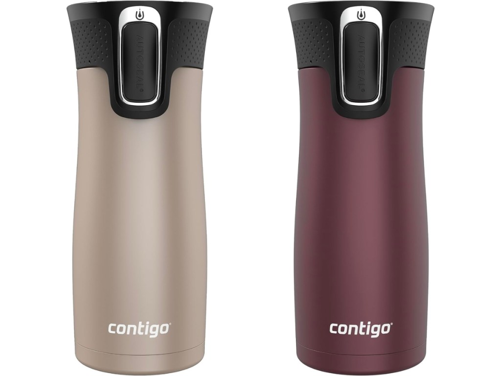 Contigo West Loop Stainless Steel 16oz Travel Mug 2-Pack in Brown Sugar & Chocolate Truffle