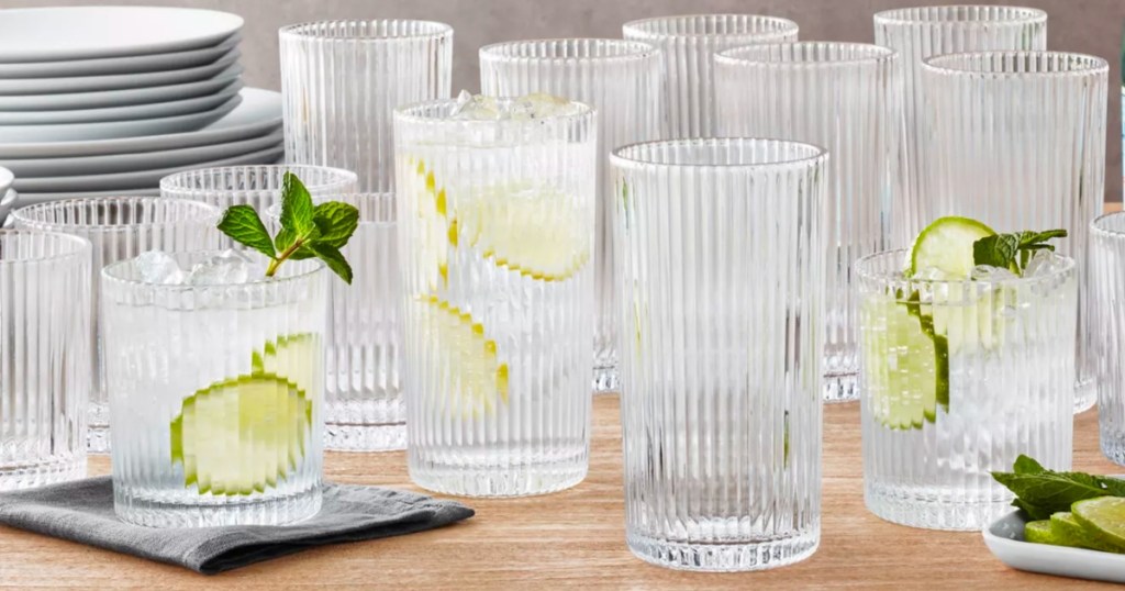 Member's Mark Fluted Crystal 16-Piece Drinkware Set