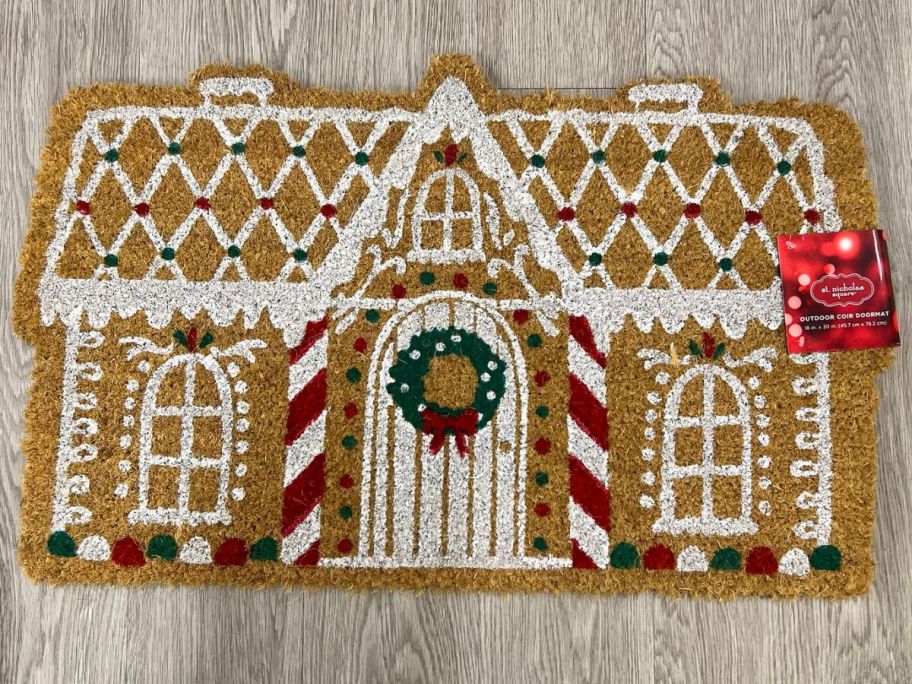 A gingerbread house coir doormat from Kohl's