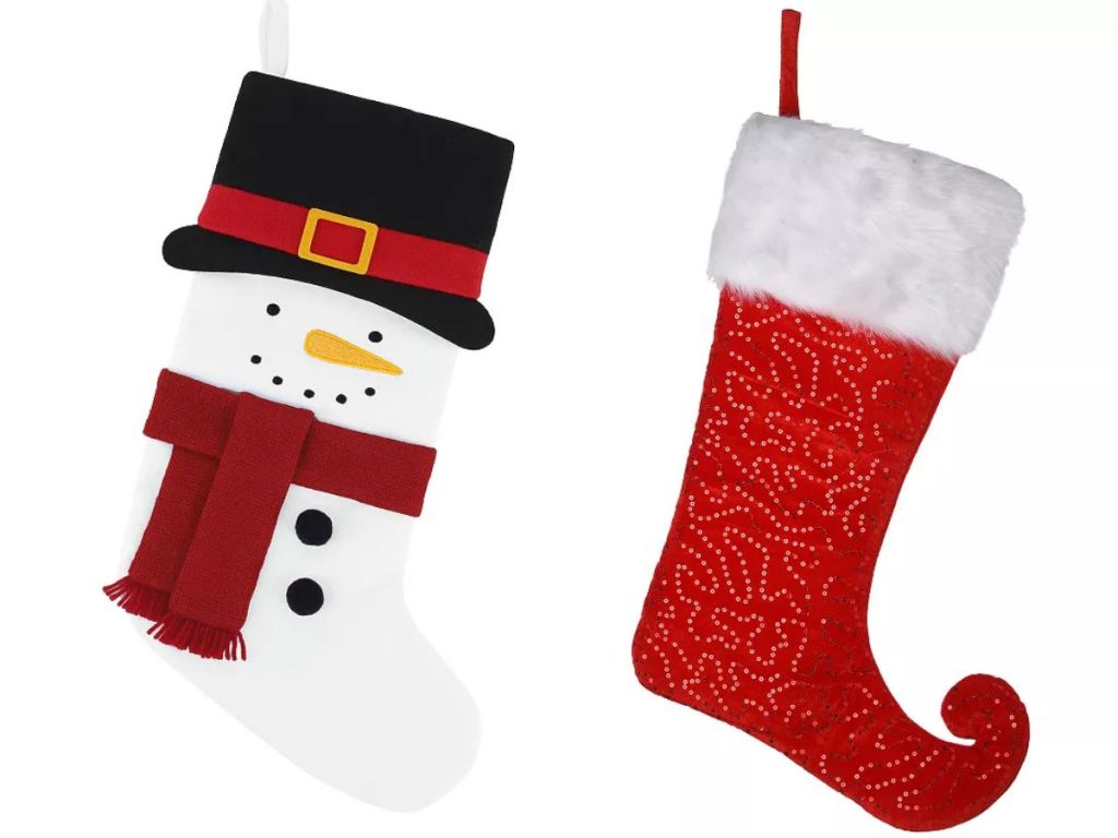 St. Nicholas Square Large Snowman Stocking  and National Tree onlinepany Jester Style Red Christmas Stocking