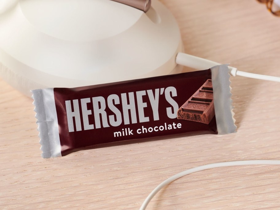 Hersheys milk chocolate mini sizes on the table