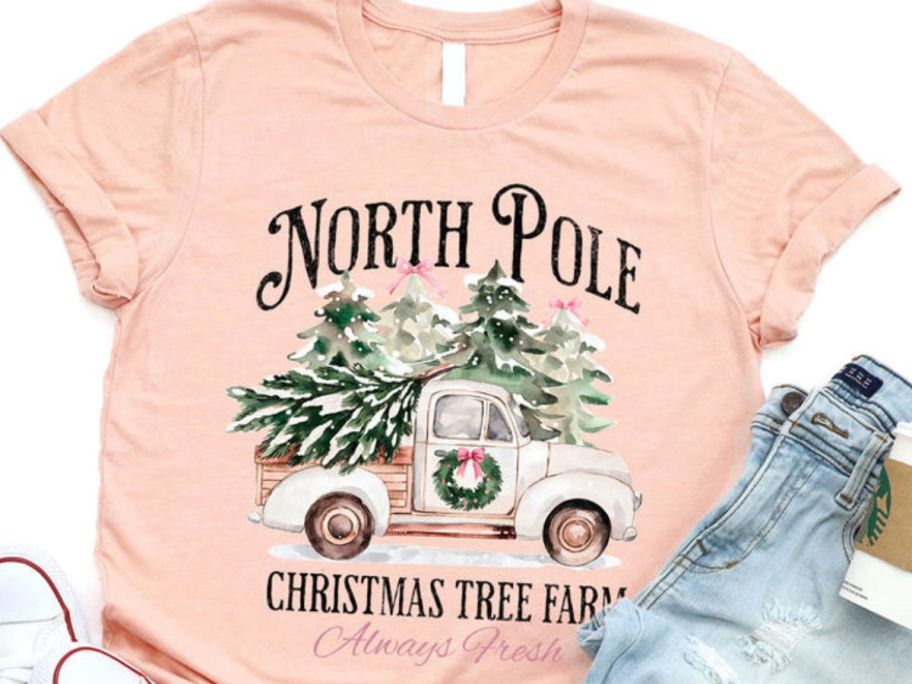 North Pole Christmas Tree Farm Graphic Tee