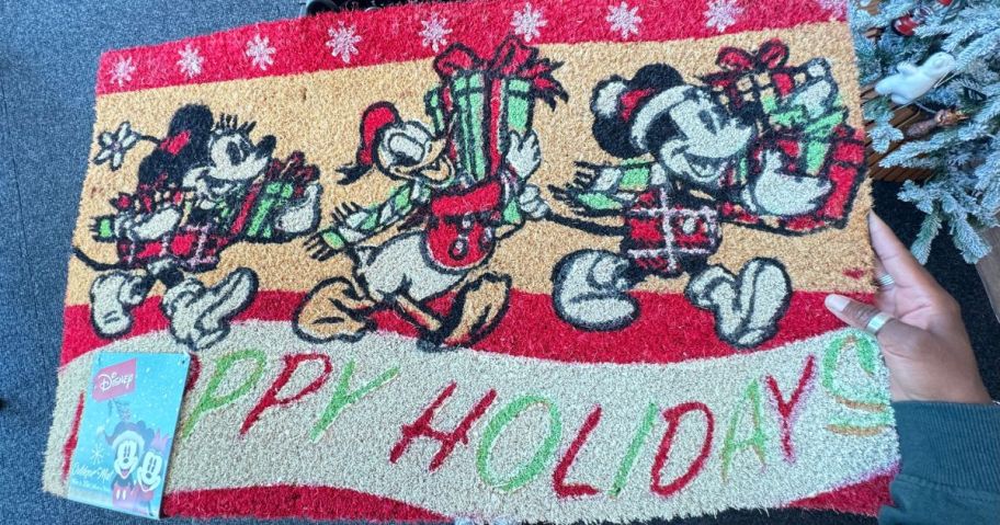 Mickey and Friends Christmas Doormat