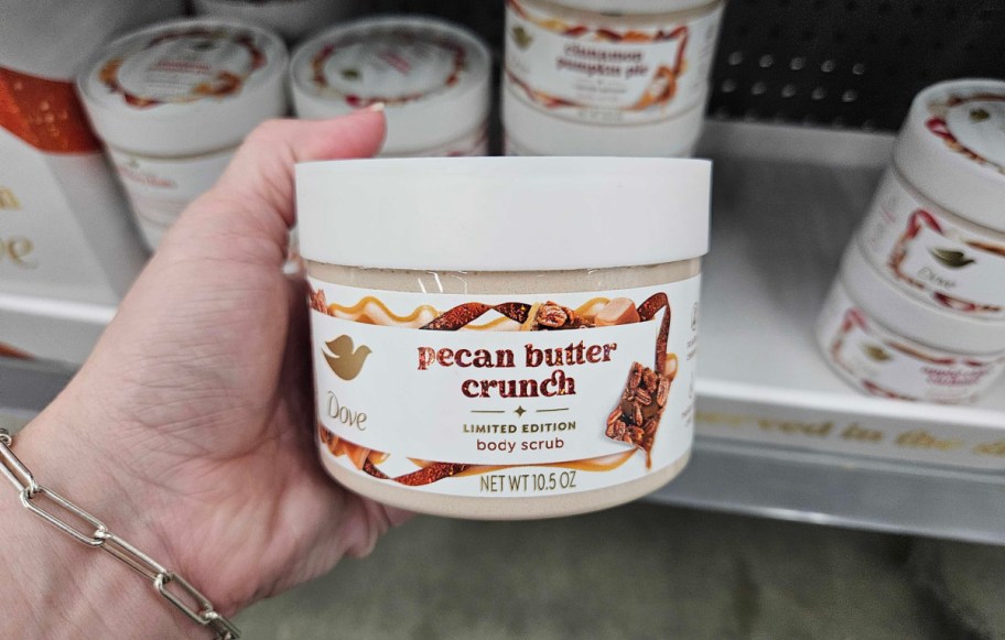 Pecan Butter Crunch scrub from the Dove Holiday Treats colection