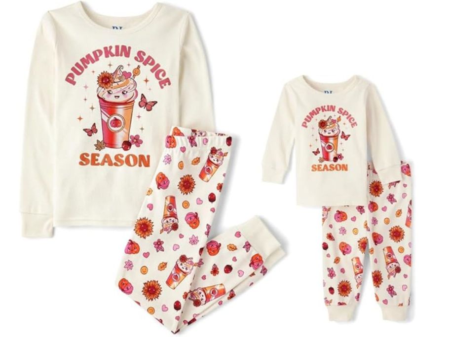 The Children's Place Baby & Kids Holiday Pajama Set - Pumpkin Spice Season stock image