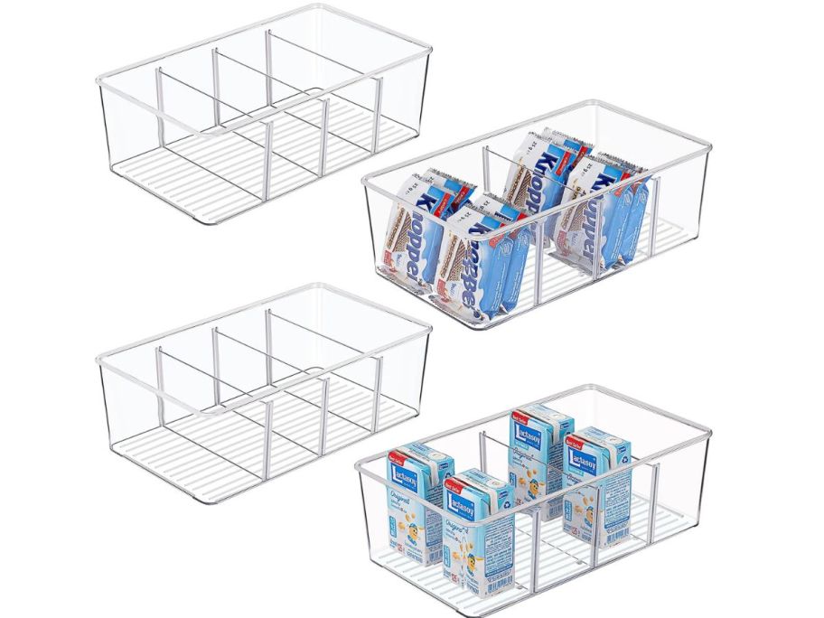 Clear Plastic Bin 4-Pack