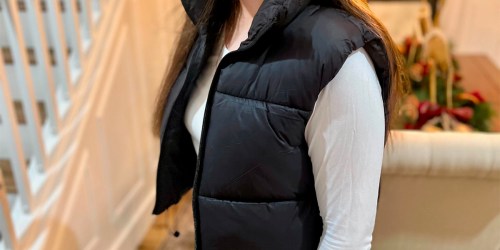 *HOT* Cropped Puffer Vest ONLY $5.56 on Walmart.online (Will Sell Out!)