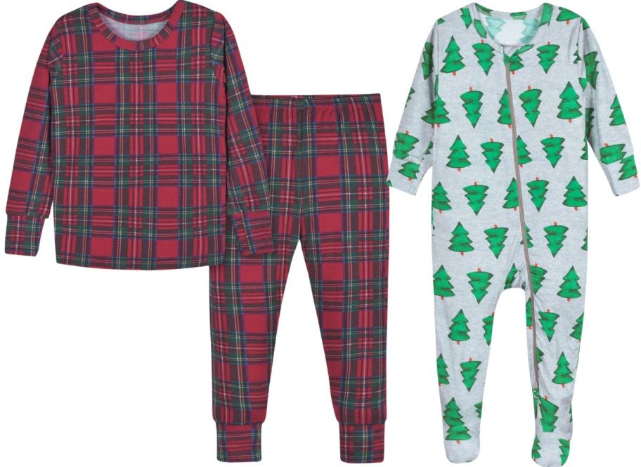 two set of toddler and baby pajamas