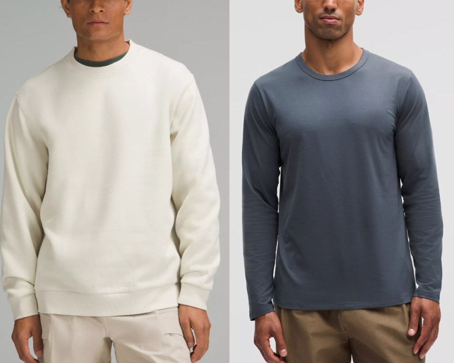 men in white and navy crewnecks