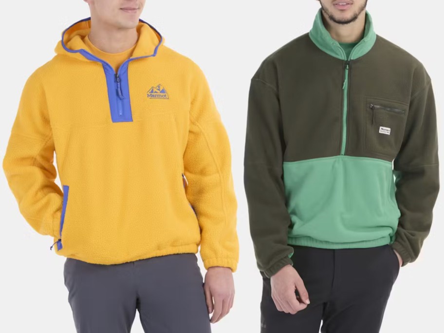 mens yellow and green fleece