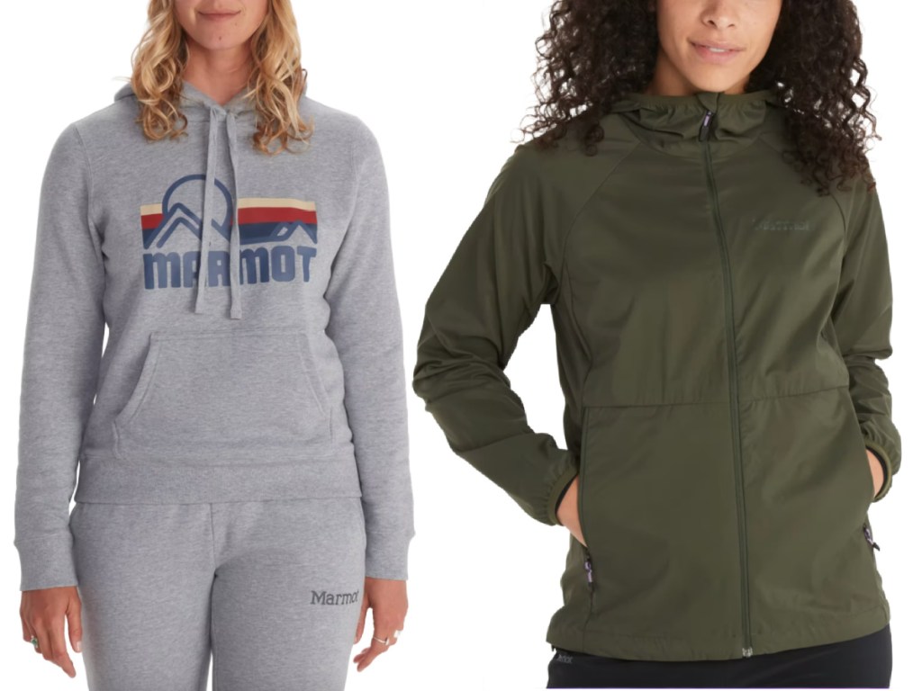 women in grey hoodie and green jacket