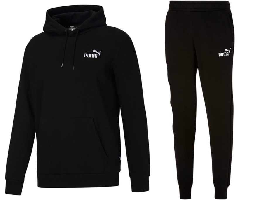 black puma hoodie and pants