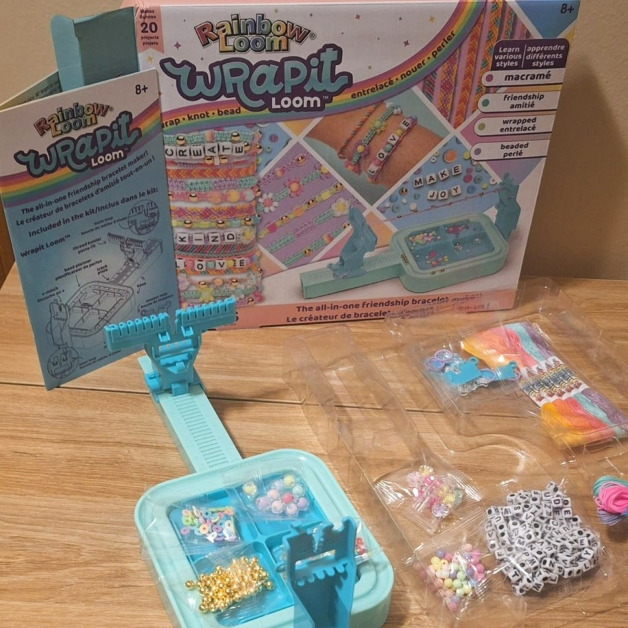 rainbow loom toy unboxed to show different onlineponents