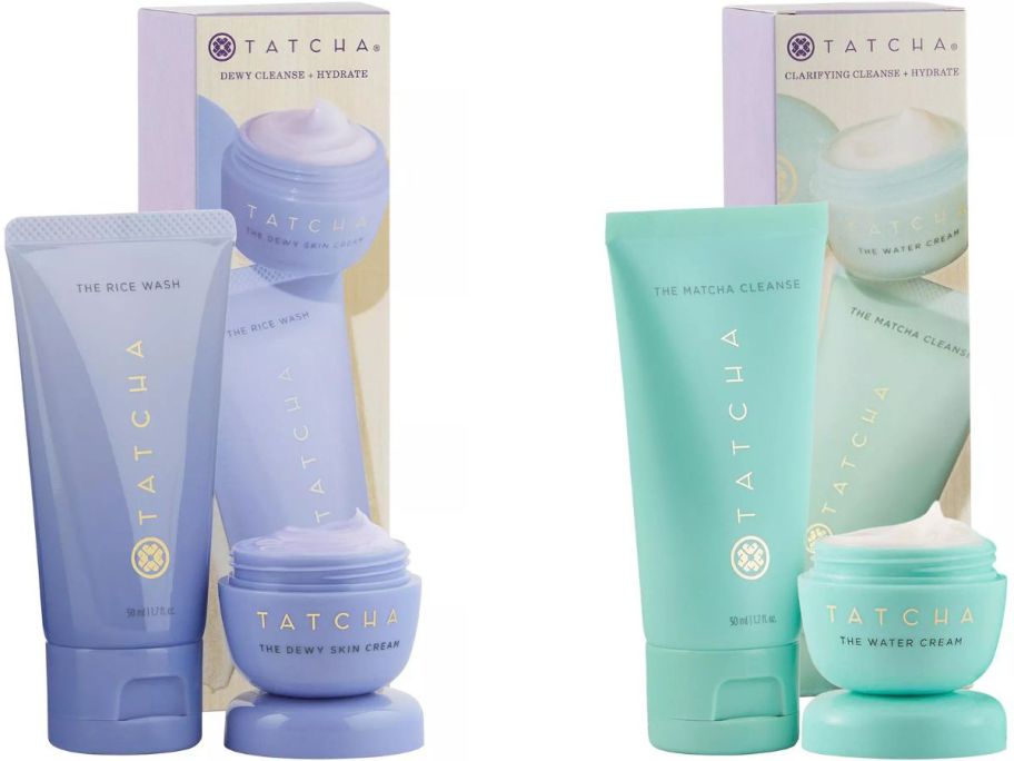 Stock images of two Tatcha 2-piece Skincare Sets