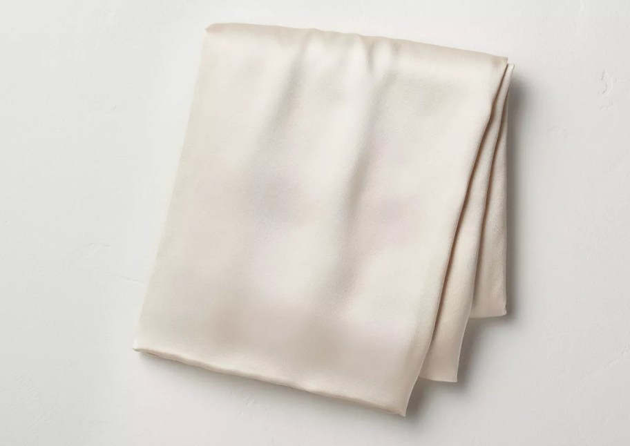 stock photo of silk pillowcase folded 