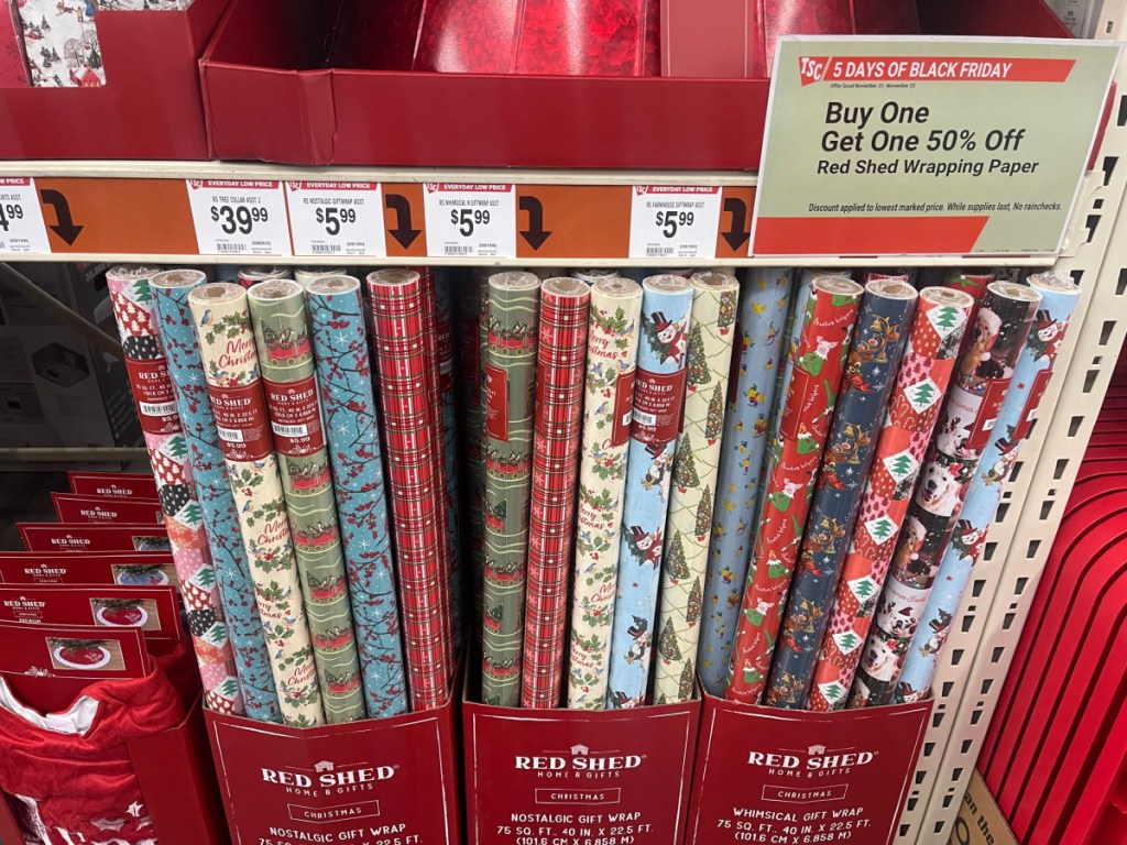 rolls of tractor supply wrapping paper on black friday sale