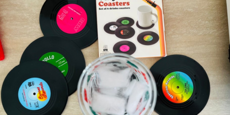 Vinyl Record Coaster 6-Piece Set ONLY $4.99 on Amazon (Regularly $10)