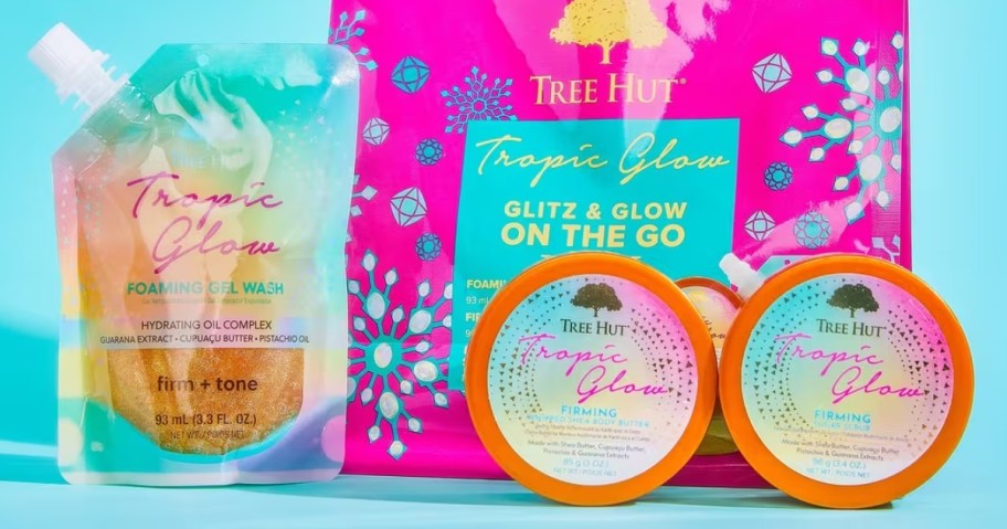 tree hut holiday gift set in colorful packaging